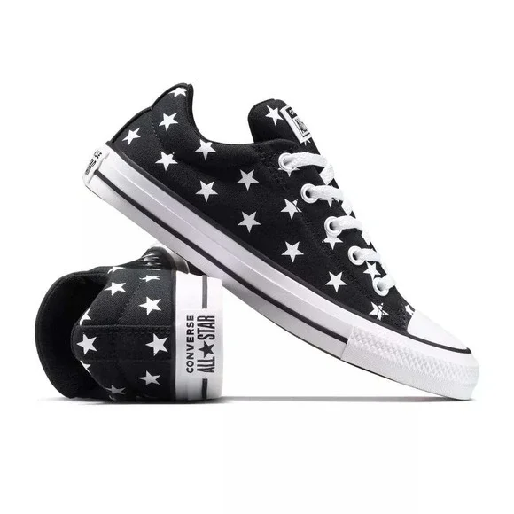 Converse Street Ox Low Sneakers Black Stars M5.5/W7.5 New With Tags - Picture 4 of 6